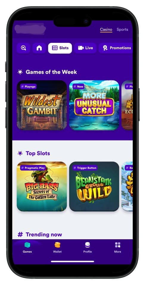 Screenshot showing ck4444 bet App interface with intuitive menus and game choices